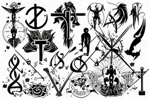 The combination of strength power faith alone tattoo idea