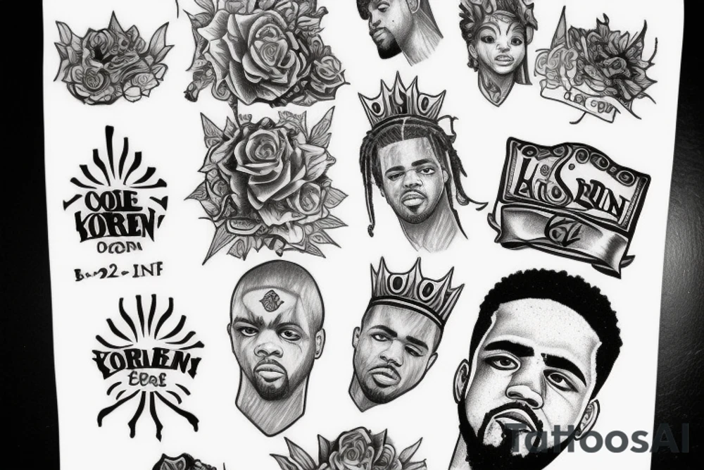 jcole born sinner crown tattoo idea