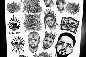 jcole born sinner crown tattoo idea