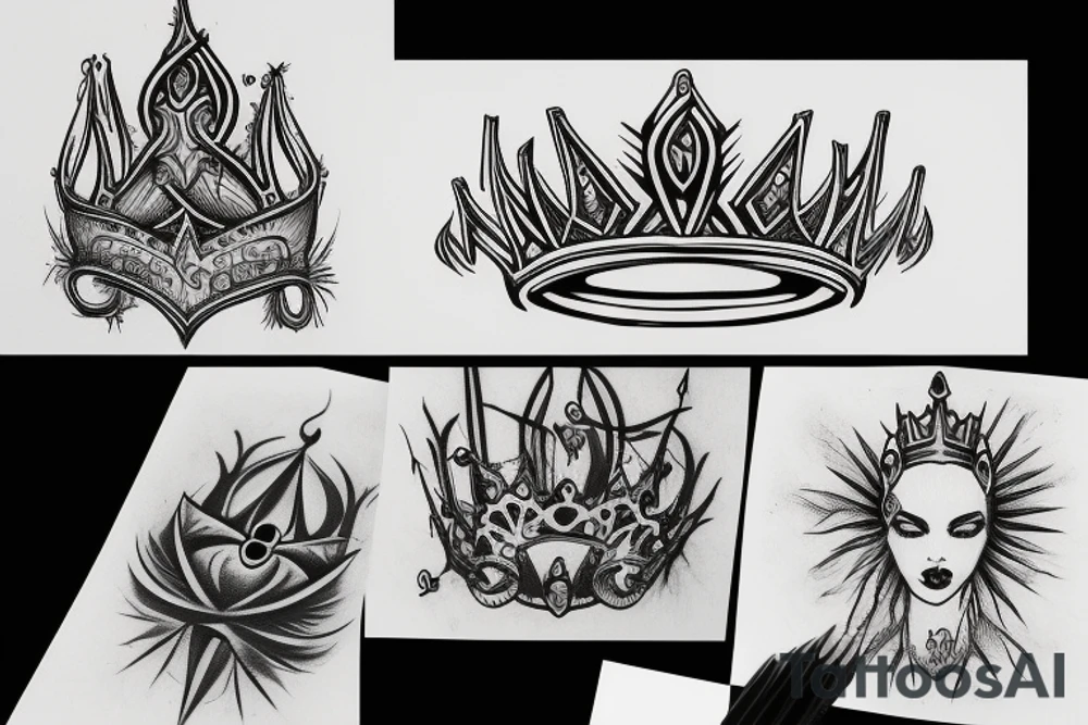 born sinner crown tattoo idea