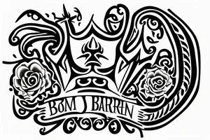 born sinner crown tattoo idea