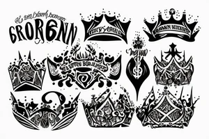 born sinner crown tattoo idea