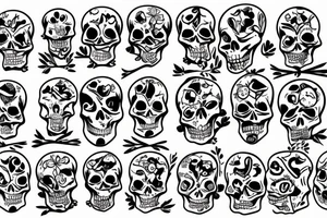 Skeleton taking a picture of another skeleton tattoo idea