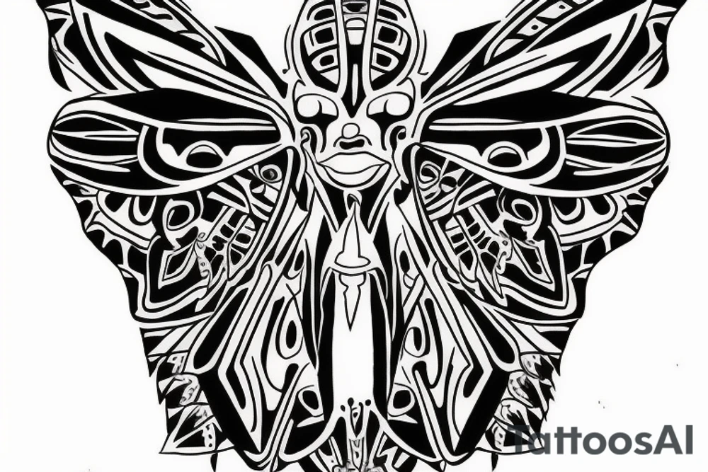 Moth totem pole tattoo idea
