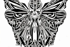 Moth totem pole tattoo idea