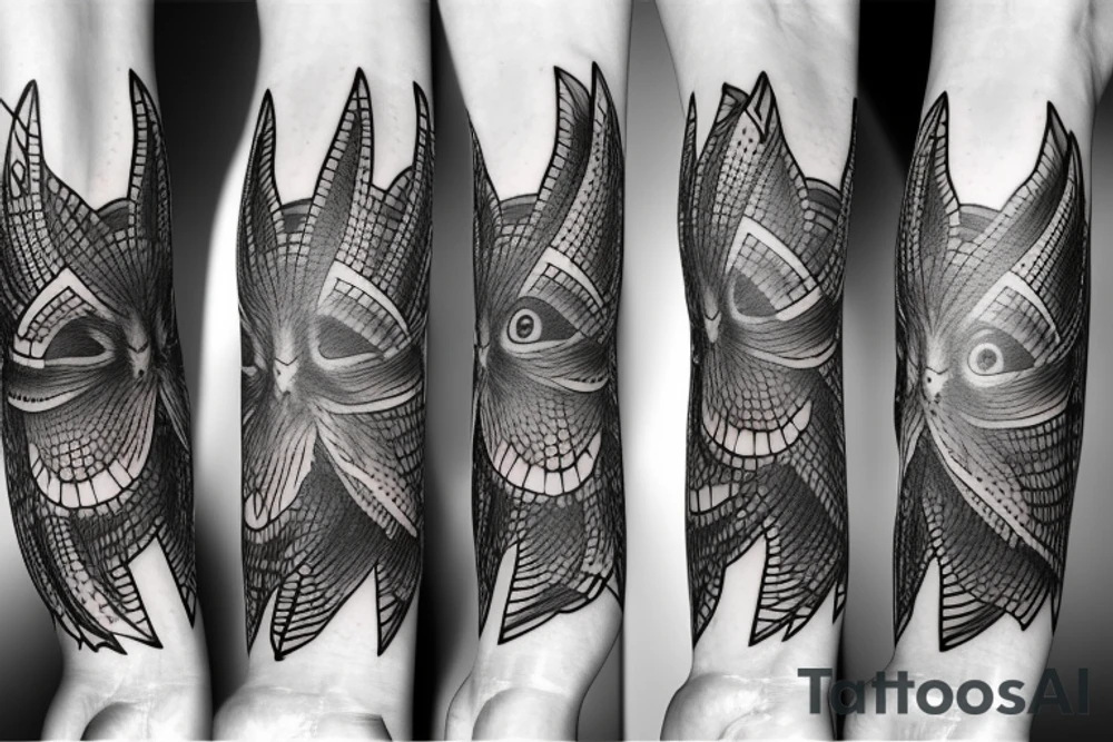 Moth totem pole tattoo idea