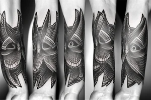 Moth totem pole tattoo idea