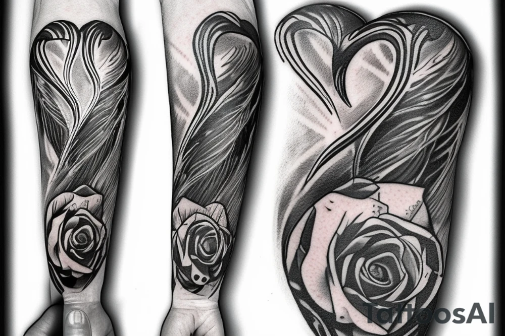 Anubih holding scale with bleeding heart tattoo idea