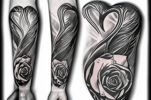 Anubih holding scale with bleeding heart tattoo idea