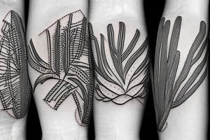 A travel tattoo with a palm tree, a cactus, and pine tree tattoo idea