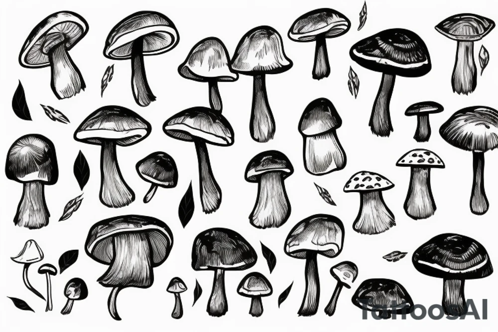 Minimalist Mushroom tattoo idea