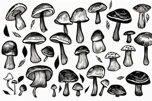 Minimalist Mushroom tattoo idea