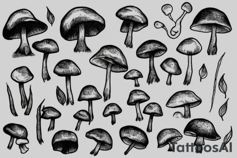 Minimalist Mushroom tattoo idea