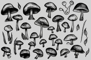 Minimalist Mushroom tattoo idea