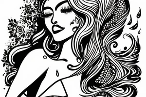 girl standing on the moon carrying her luggage tattoo idea