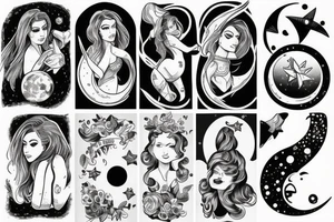 girl standing on the moon carrying her luggage tattoo idea