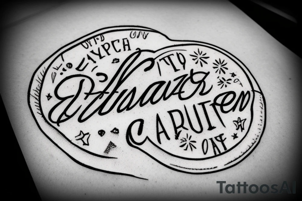 Bottle cap with writing inside tattoo idea