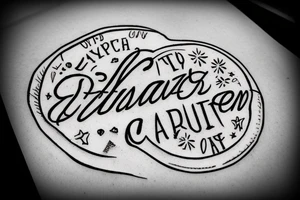 Bottle cap with writing inside tattoo idea