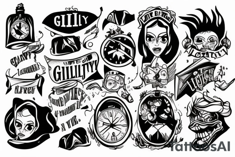 Guilty of lying, angry tattoo idea