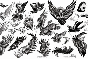 Guilty of lying, angry. Feeling like flying out of the sky. tattoo idea