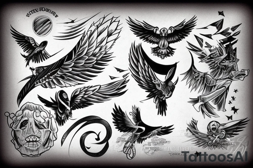 Guilty of lying, angry. Feeling like flying out of the sky. tattoo idea