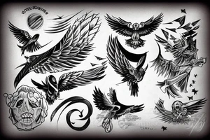 Guilty of lying, angry. Feeling like flying out of the sky. tattoo idea