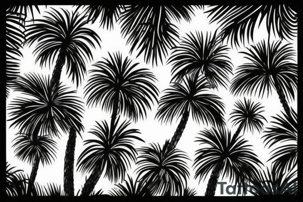 Pine tree, palm tree, cactus. Vacation. tattoo idea