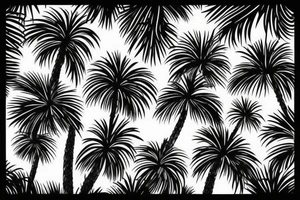 Pine tree, palm tree, cactus. Vacation. tattoo idea