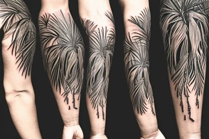 Pine tree, palm tree, cactus in a diamond. tattoo idea