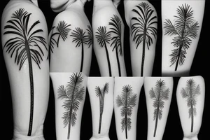 Pine tree, palm tree, cactus in a diamond. tattoo idea