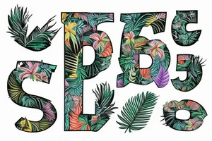 The letters R and D in a color
 tropical look by tattoo idea