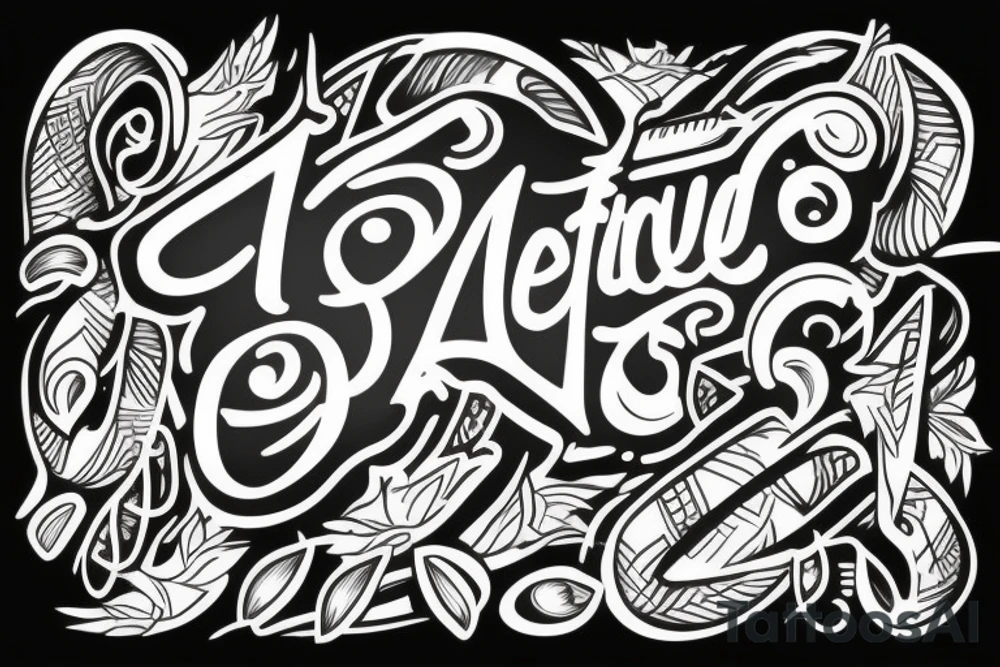 The letters R and D in a color
tropical look by tattoo idea