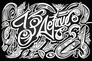 The letters R and D in a color
 tropical look by tattoo idea