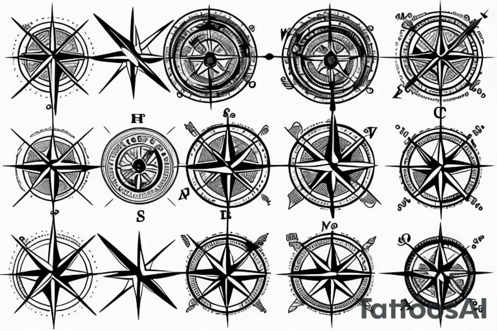 Compass with planes tattoo idea