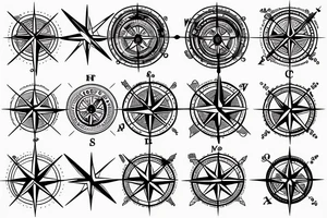 Compass with planes tattoo idea