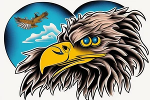 Eagle in sunny sky tattoo idea