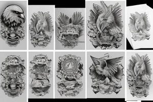 Eagle in sunny sky tattoo idea