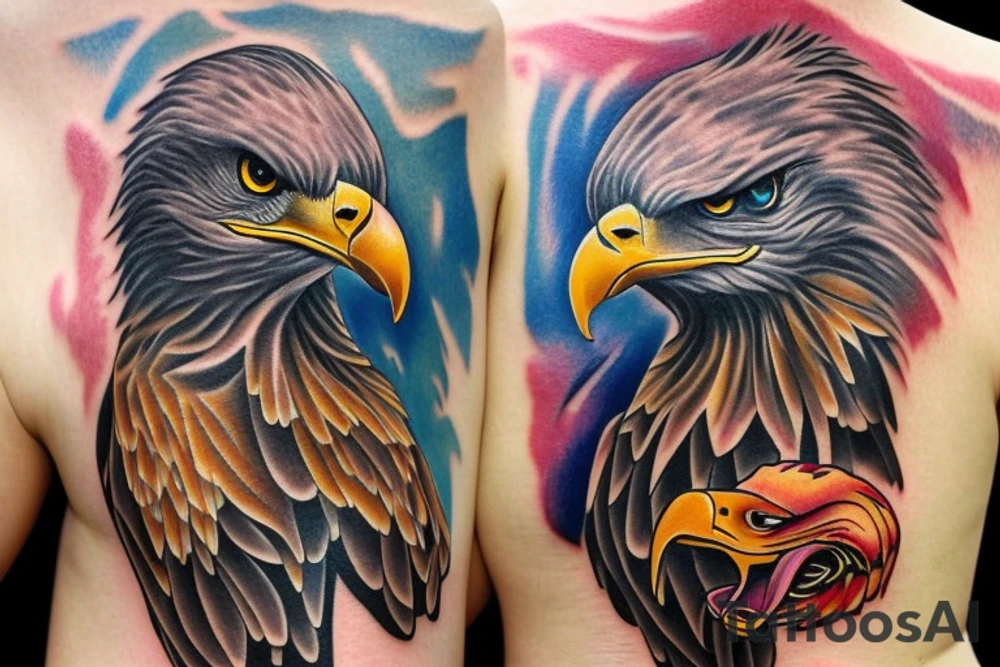 Eagle in sunny sky tattoo idea