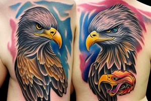 Eagle in sunny sky tattoo idea