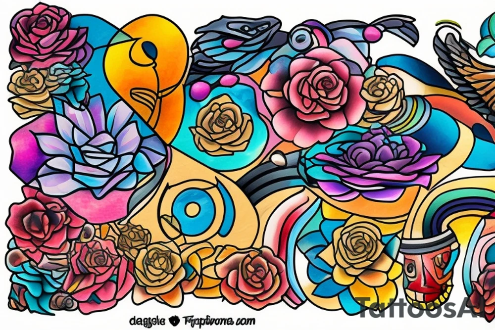 Abstract colors tattoo idea