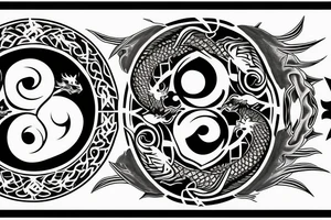 Dragon eating a yin yang tattoo idea