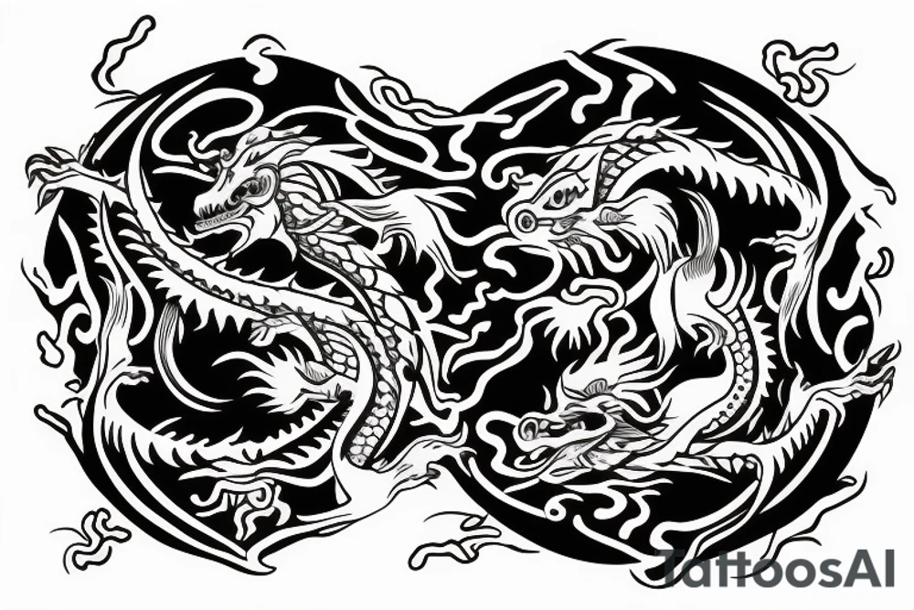 Dragon eating a yin yang tattoo idea