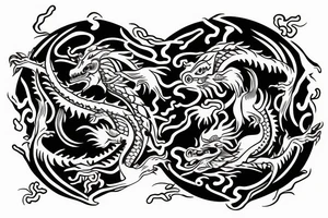 Dragon eating a yin yang tattoo idea