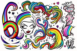 Person crying rainbow paint tattoo idea