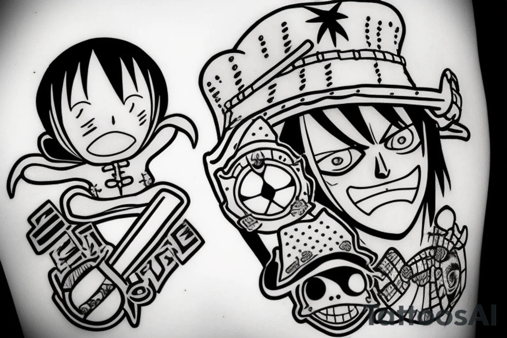 Robin and chopper from one piece tattoo idea