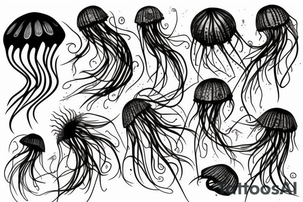 Jellyfish and dragon tattoo idea