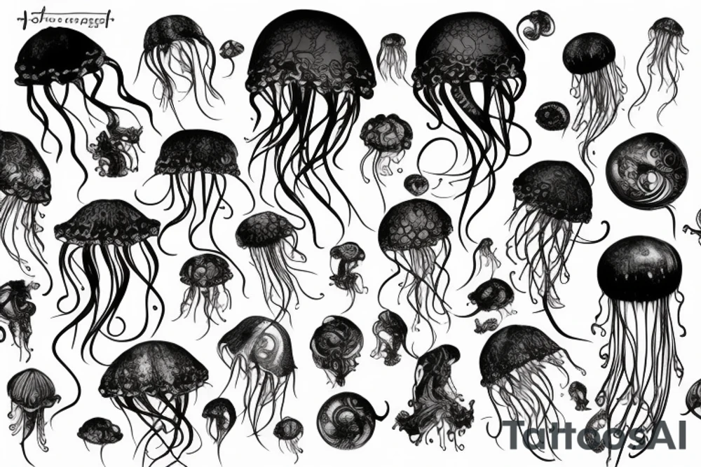 Jellyfish and dragon tattoo idea
