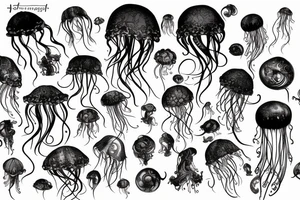Jellyfish and dragon tattoo idea