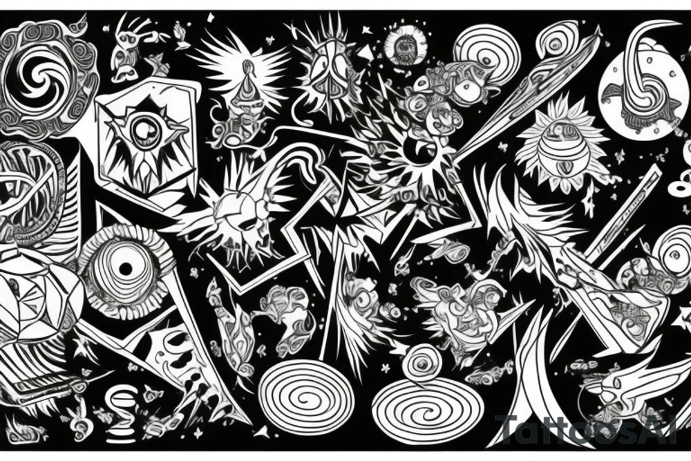 music and psychedelic visions tattoo idea