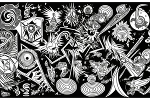 music and psychedelic visions tattoo idea